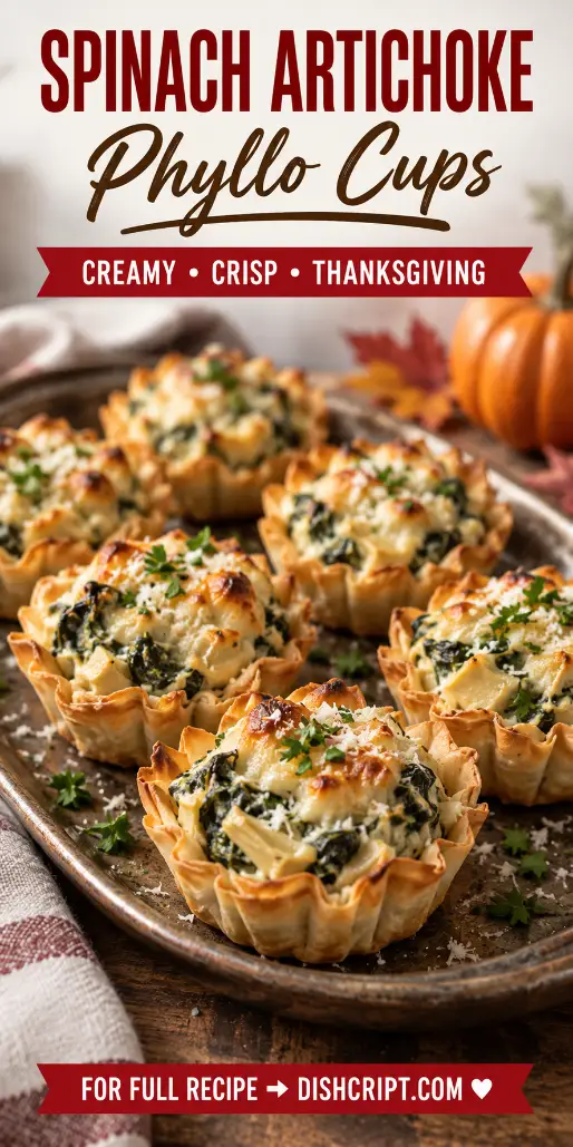 Spinach Artichoke Phyllo Cups for Thanksgiving