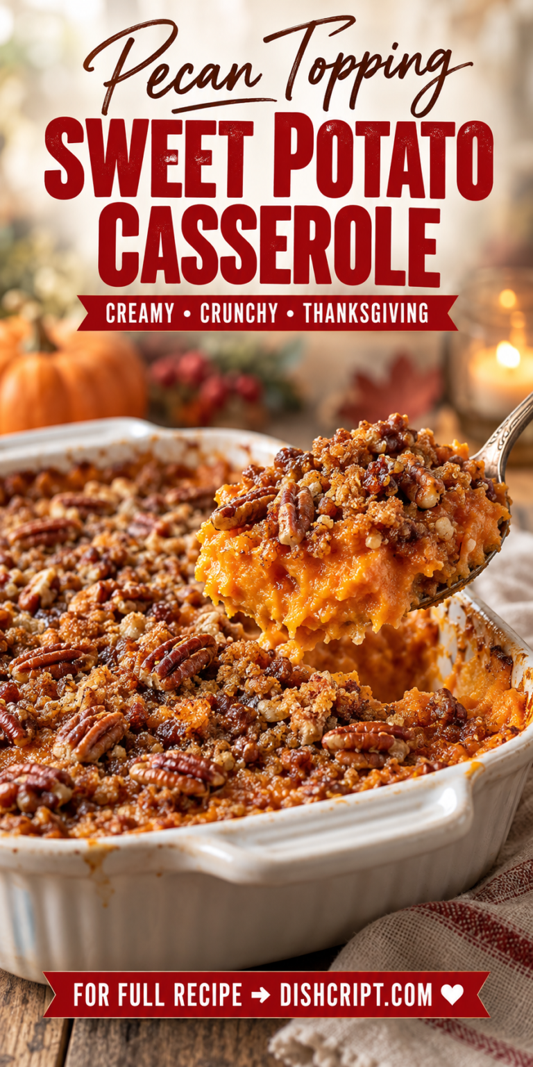 Sweet Potato Casserole with Pecan Topping for Thanksgiving