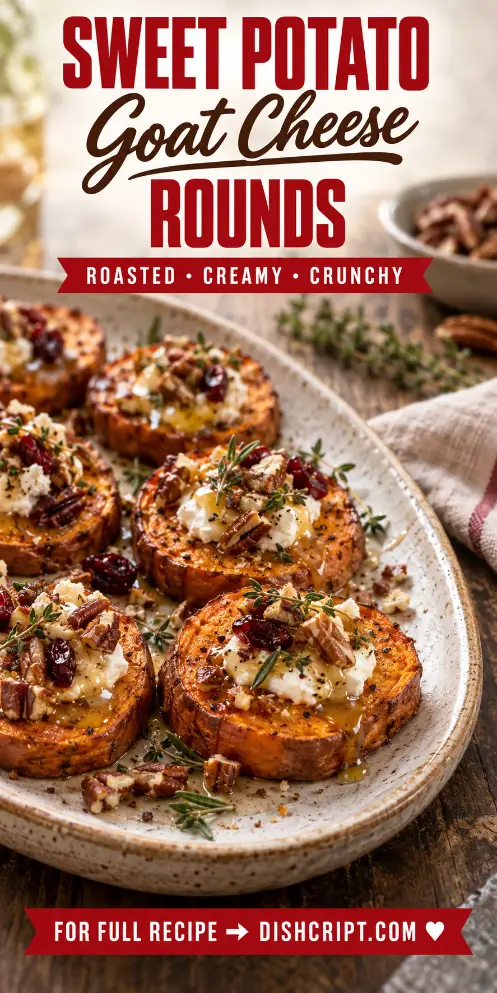 Sweet Potato Rounds with Goat Cheese for Thanksgiving