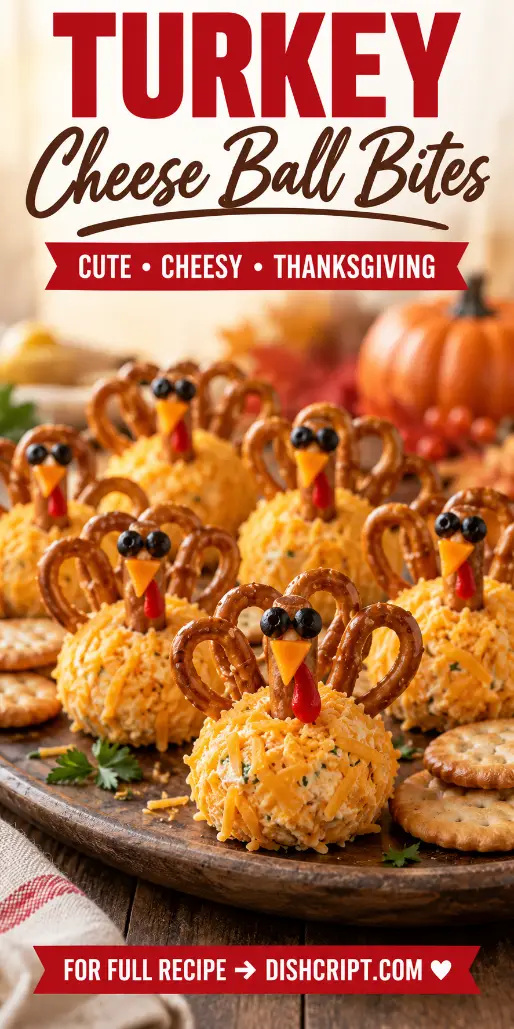 Turkey Cheese Ball Bites for Thanksgiving