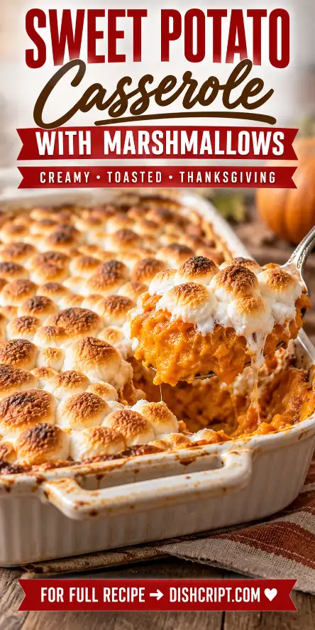 Sweet Potato Casserole with Marshmallows for Thanksgiving